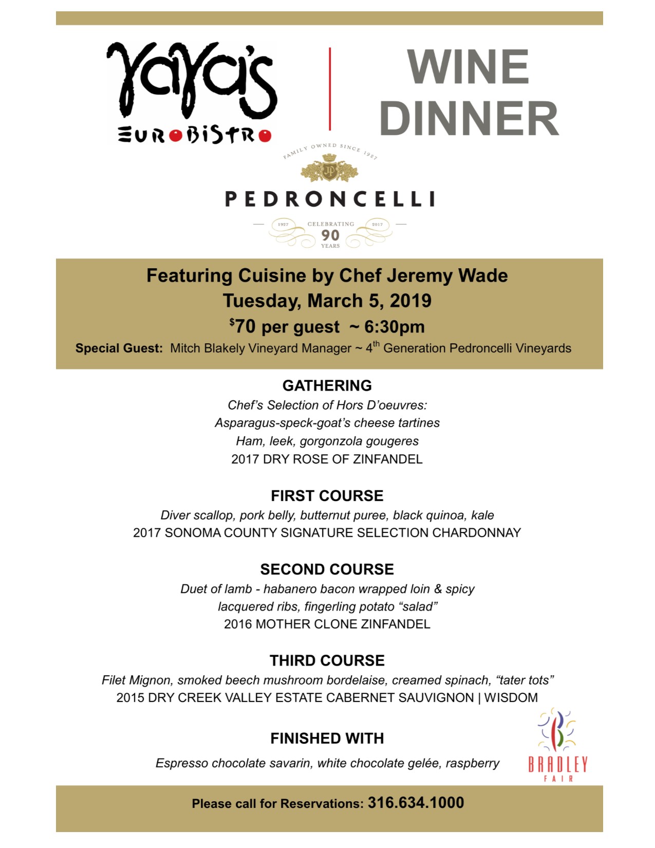 Pedroncelli Wine Dinner Poster Sized